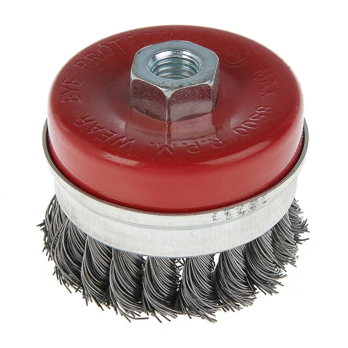 Щетка металлическая LOM для УШМ Heavy Duty крученая "чашка", М14, 75 мм