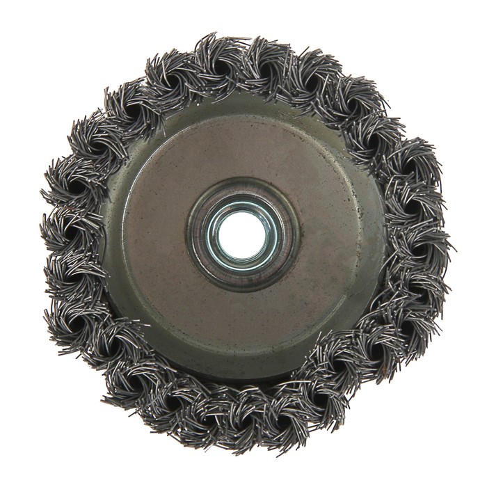 Щетка металлическая LOM для УШМ Heavy Duty крученая "чашка", М14, 100 мм