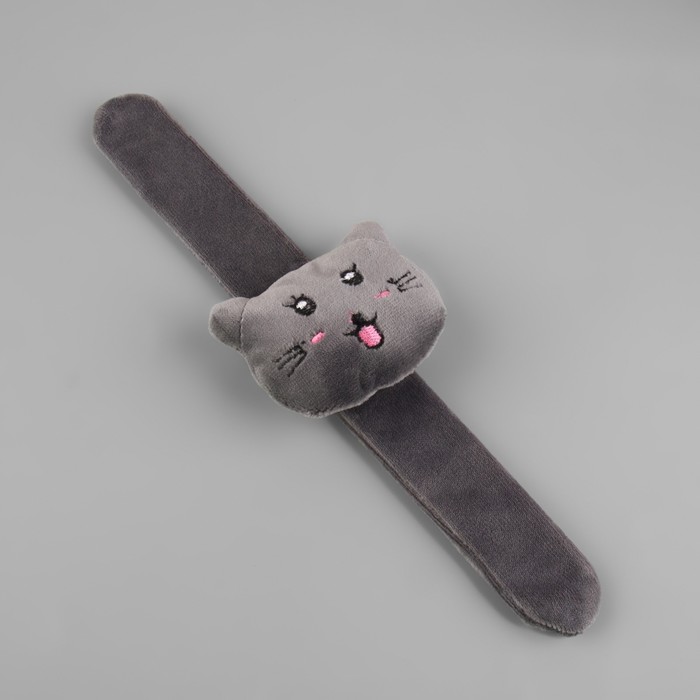 Игольница на браслете «Кошка», 23 × 6,5 см, цвет серый