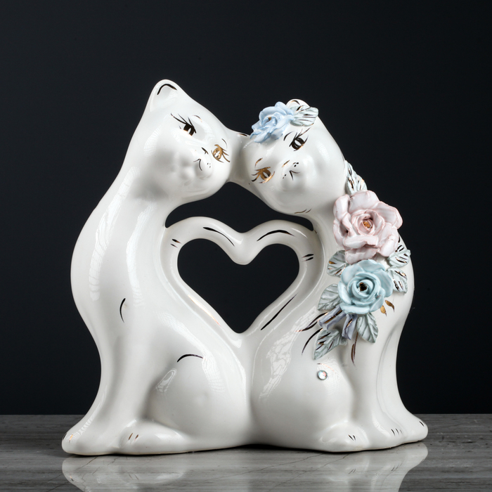 Копилка "Коты влюбленная пара" глазурь, лепка, микс