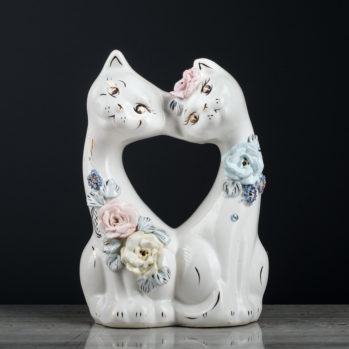 Копилка "Коты влюбленная пара" глазурь, лепка, микс