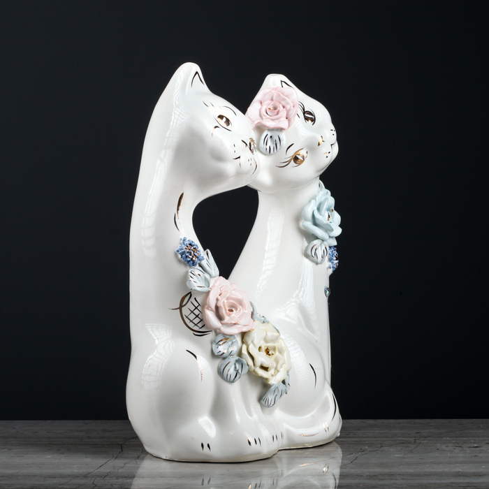 Копилка "Коты влюбленная пара" глазурь, лепка, микс