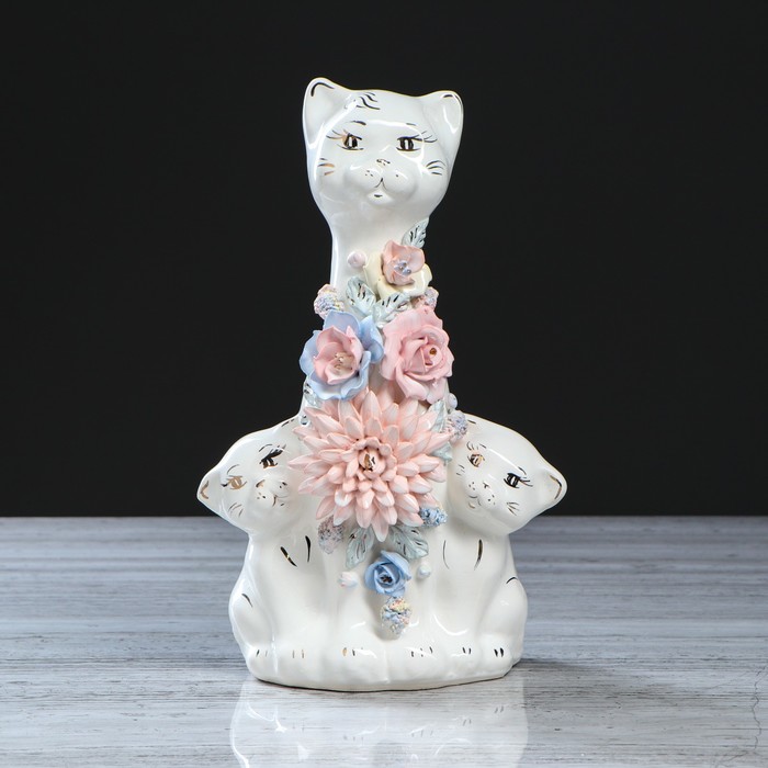 Копилка "Кошка с котятами" лепка, большая