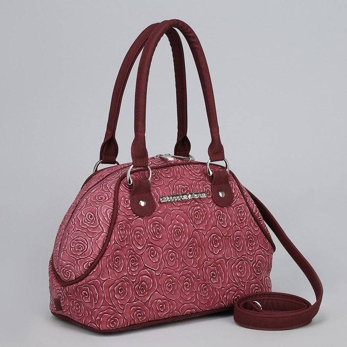 Сумка женская, отдел на молнии, наружный карман, цвет бордовый