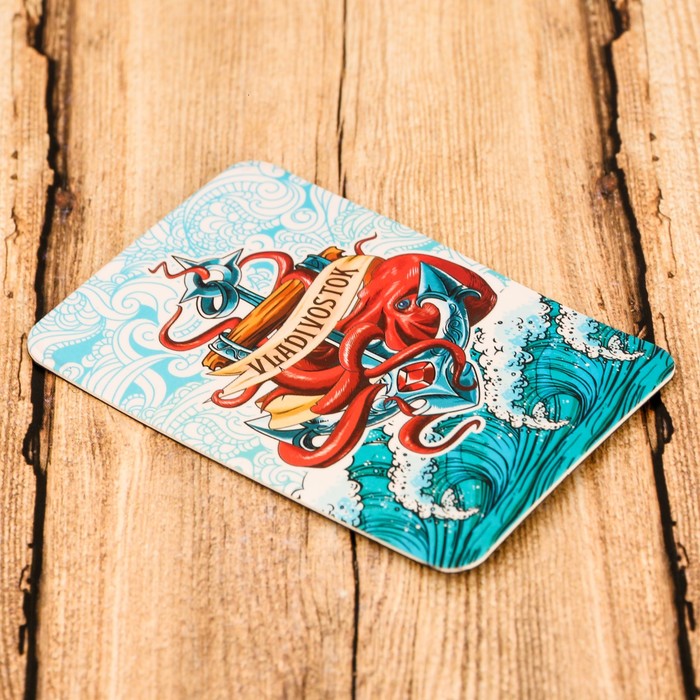 Магнит «Владивосток» (Осьминог на якоре) 5,5 х 8 см