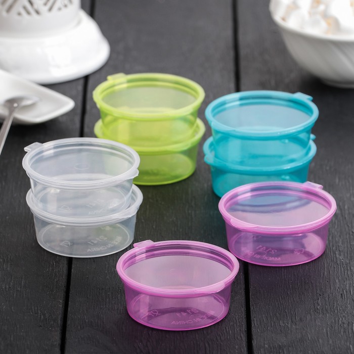 Набор контейнеров круглых "Лето", 8 шт, цвета МИКС