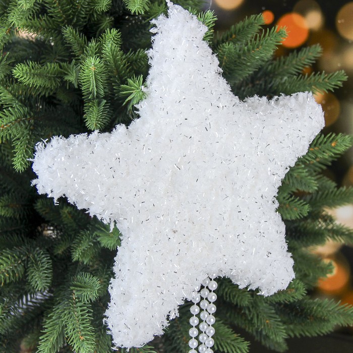 Украшение новогоднее "Звезда" с бусинами 26 см