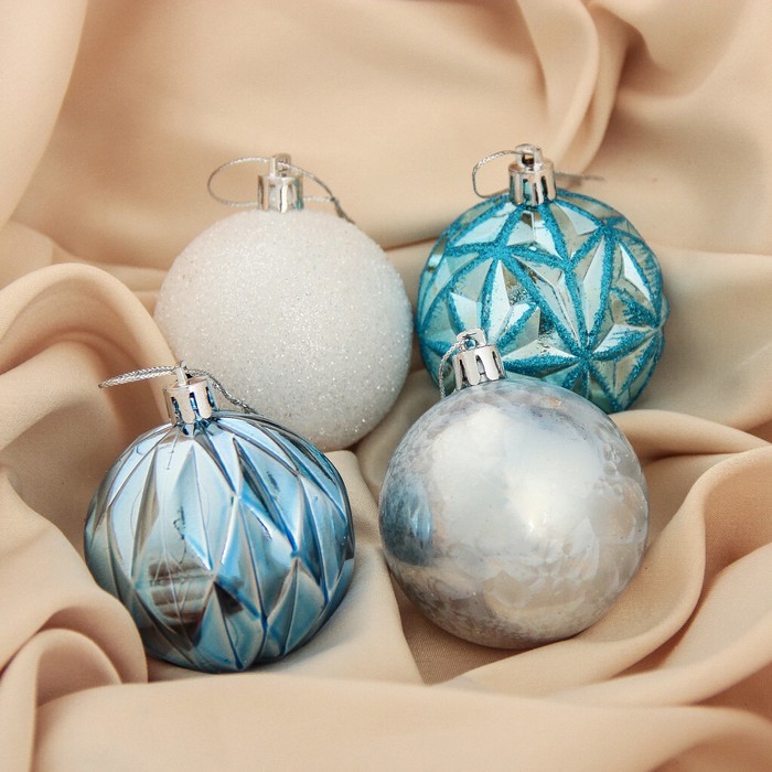 Шары новогодние "Зимняя сказка" d-6 см (набор 24 шт)