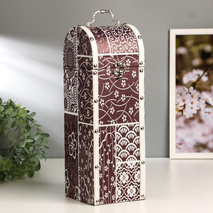 Шкатулка дерево под бутылку "Пэчворк. Цветение" 35х12х12 см