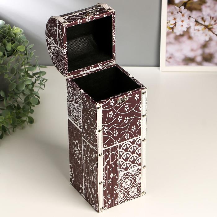 Шкатулка дерево под бутылку "Пэчворк. Цветение" 35х12х12 см