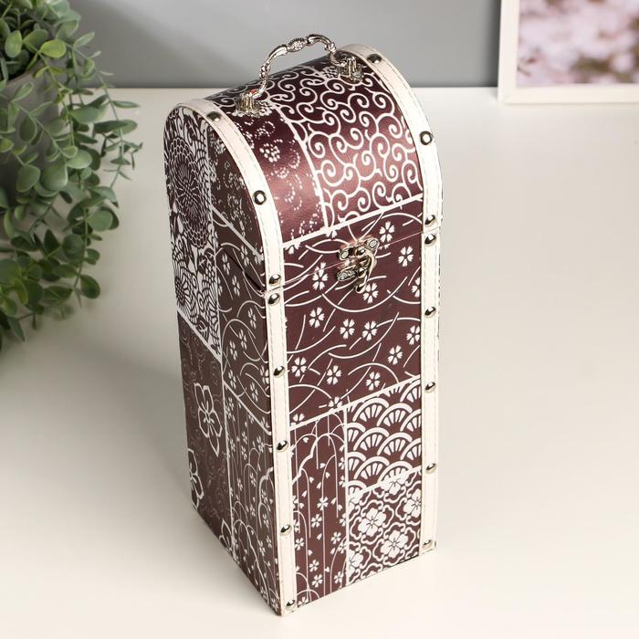 Шкатулка дерево под бутылку "Пэчворк. Цветение" 35х12х12 см