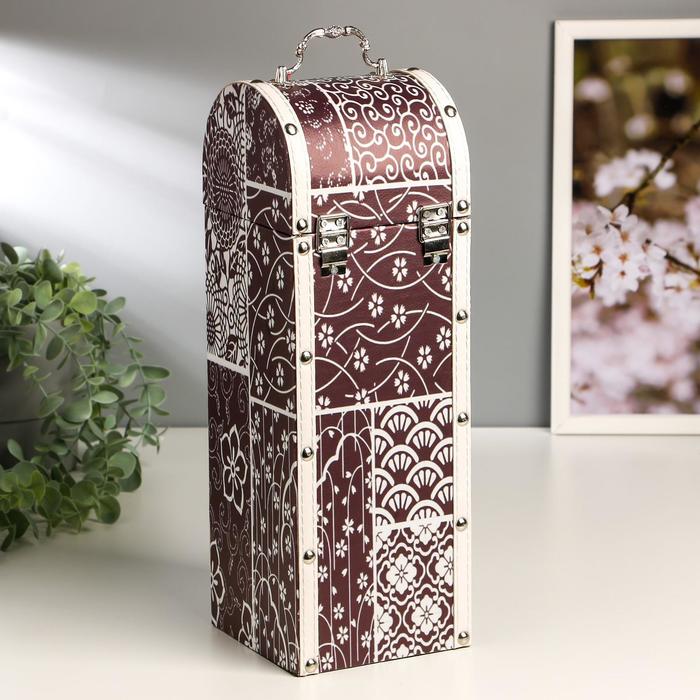 Шкатулка дерево под бутылку "Пэчворк. Цветение" 35х12х12 см