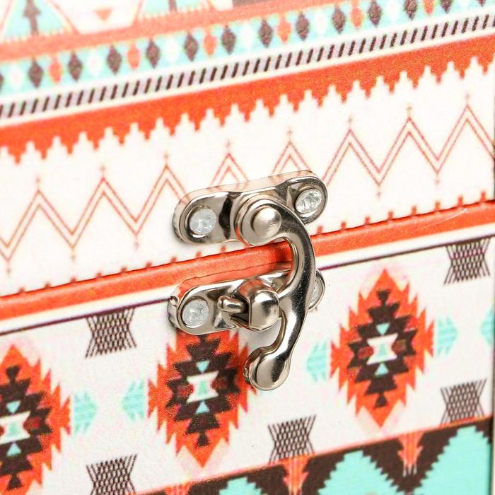 Шкатулка дерево под бутылку "Яркие орнаменты" 35х12х12 см