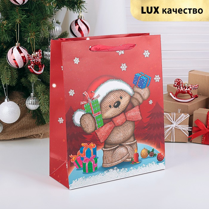 Пакет подарочный "Подарки для друзей", люкс, 26 х 10 х 32 см