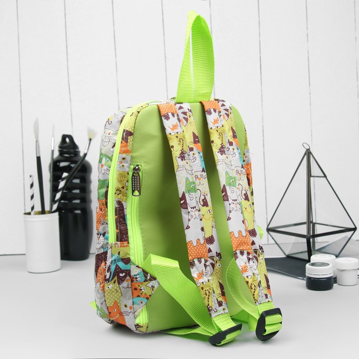 Рюкзак детский "Кошки", отдел на молнии, 2 наружных кармана, разноцветный