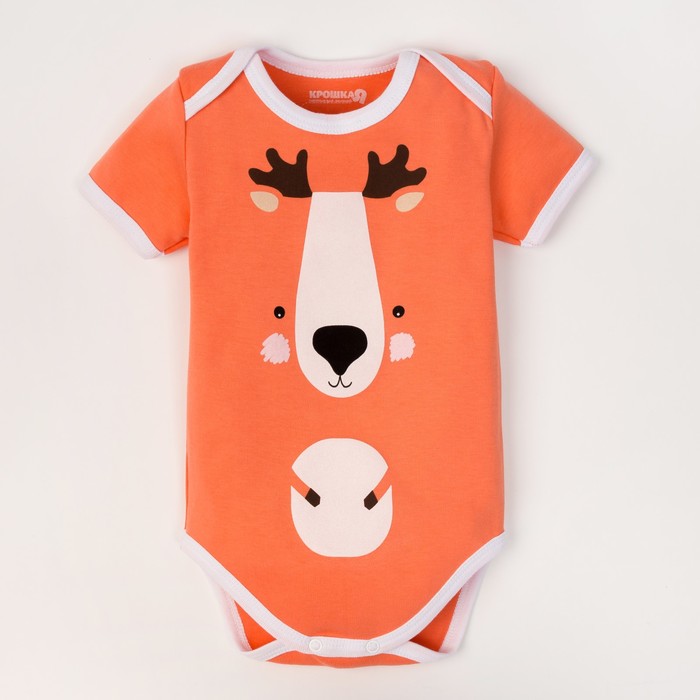 Боди детское "Олень", рост 68-74 см, 6-9 мес (24 р-р), 100% хл, интерлок