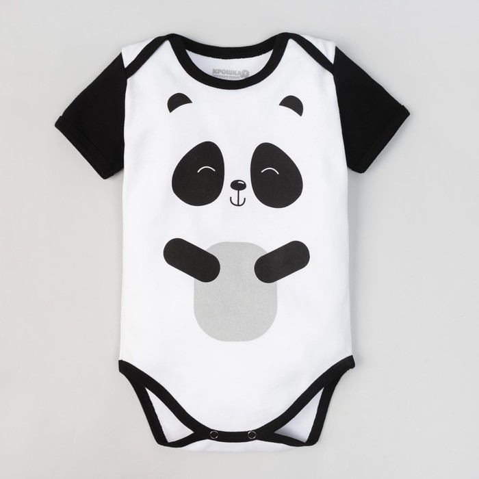 Боди детское "Панда", рост 62-68 см, 3-6 мес (22 р-р), 100% хл, интерлок