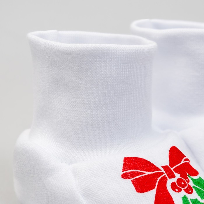 Пинетки "Новогодний пингвинчик", рост 68 см, 6 мес (24р-р), 100% хл, интерлок