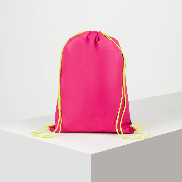 Сумка-мешок для обуви, наружный карман на молнии, цвет розовый/горох