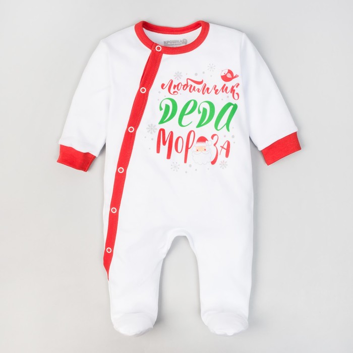 Комбинезон "Любимчик деда мороза", рост 68-74 см, 6-9 мес(24 р-р), 100% хл, интерлок   2412971   358