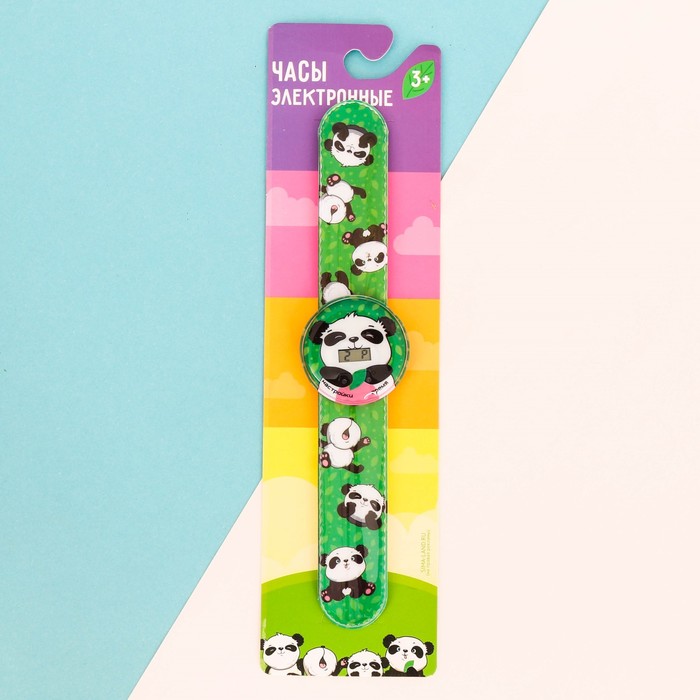 Часы наручные электронные "Панда" 22,5 х 4,5 см