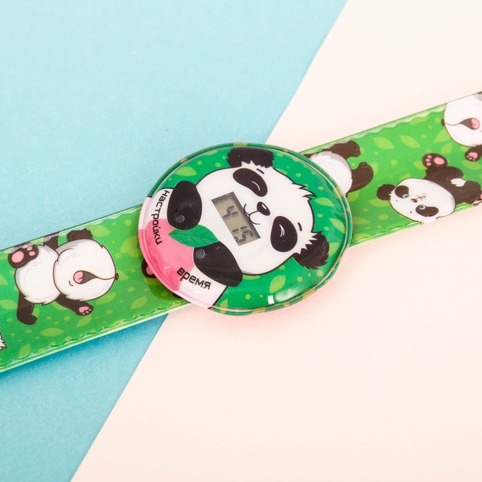 Часы наручные электронные "Панда" 22,5 х 4,5 см