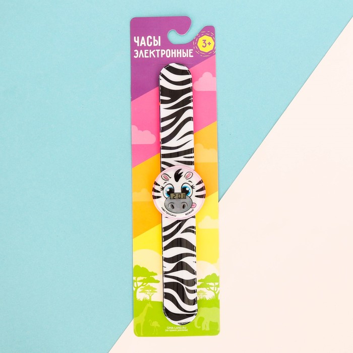Часы наручные электронные "Зебра" 22,5 х 4,5 см