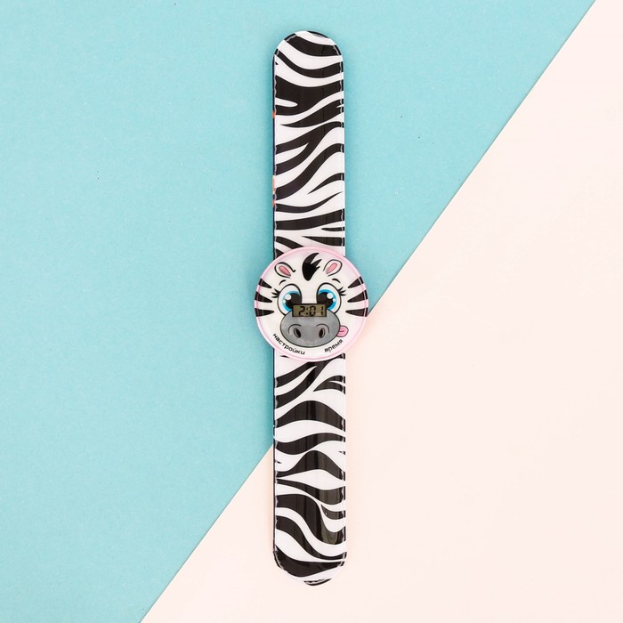 Часы наручные электронные "Зебра" 22,5 х 4,5 см
