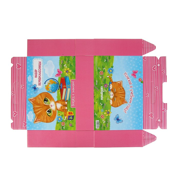 Коробка "Набор первоклассника. Для девочек. Котенок", без наполнения