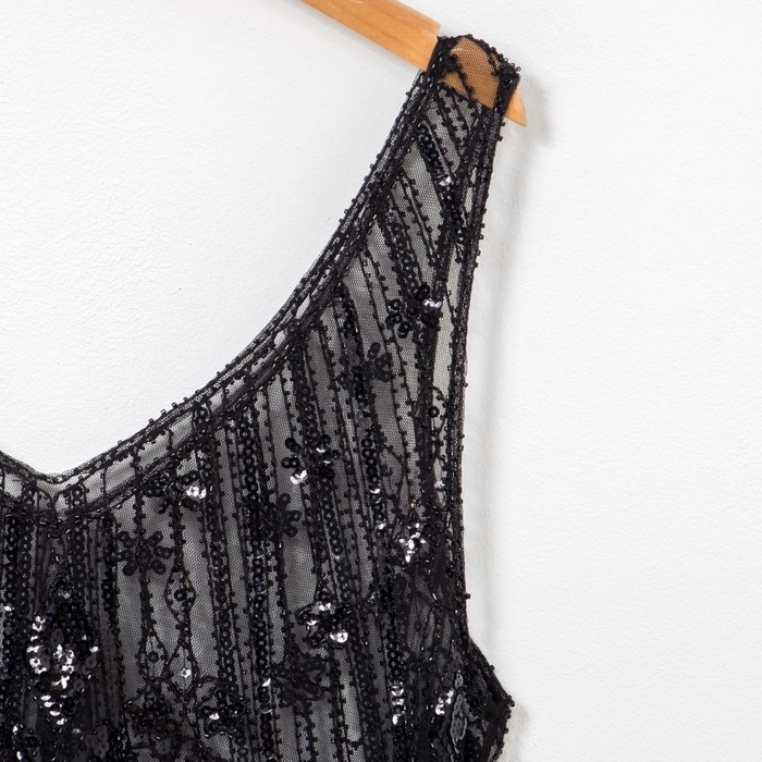 Топ с пайетками черный, р.42-44 цв.чёрный