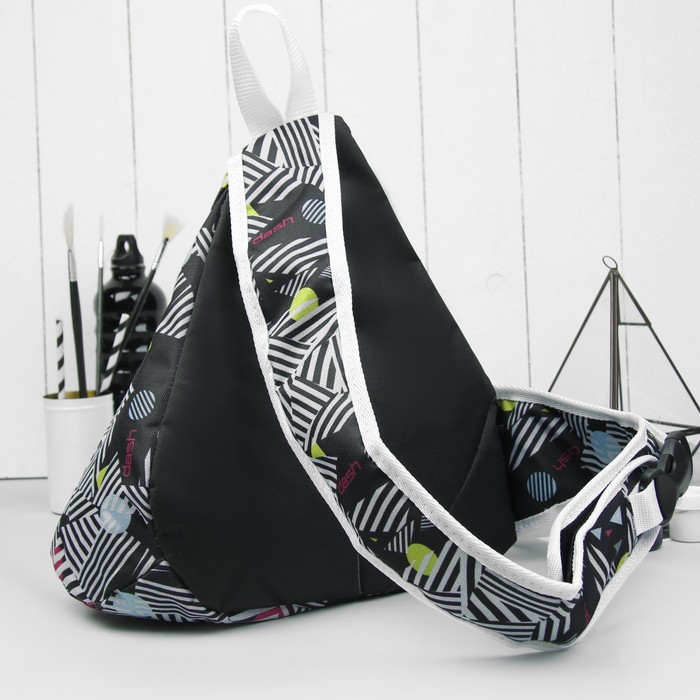 Рюкзак молодёжный "Линии", отдел на молнии, наружный карман, цвет чёрный