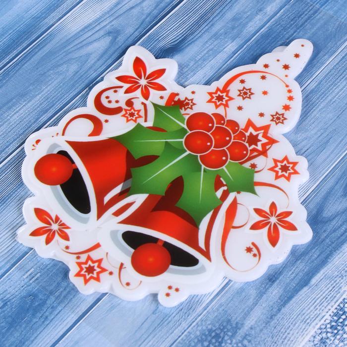 Наклейка на стекло 13*16,5 см колокольчики красные