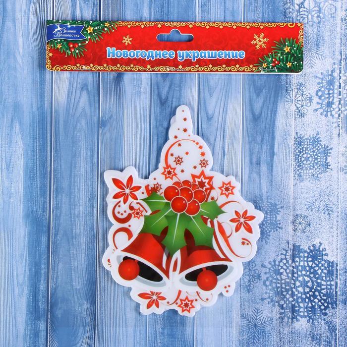 Наклейка на стекло 13*16,5 см колокольчики красные