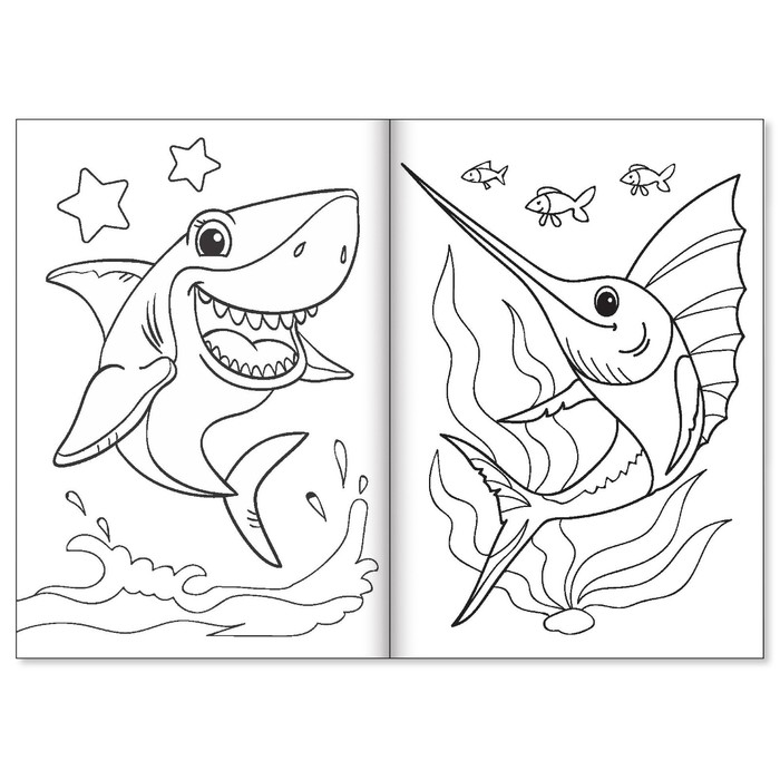 Раскраска в дорогу "Морские животные"