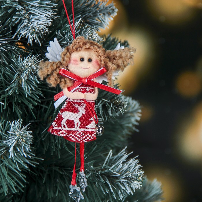 Мягкая девочка платьице с олешками 12 см