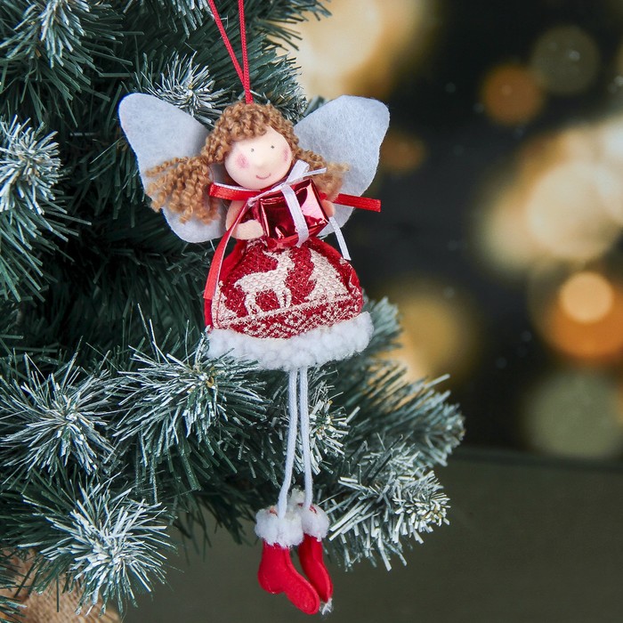 Мягкая девочка платьице с олешками 16 см