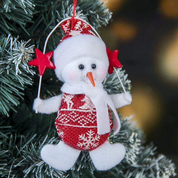 Мягкая снеговик с олешками 12 см скакалочка