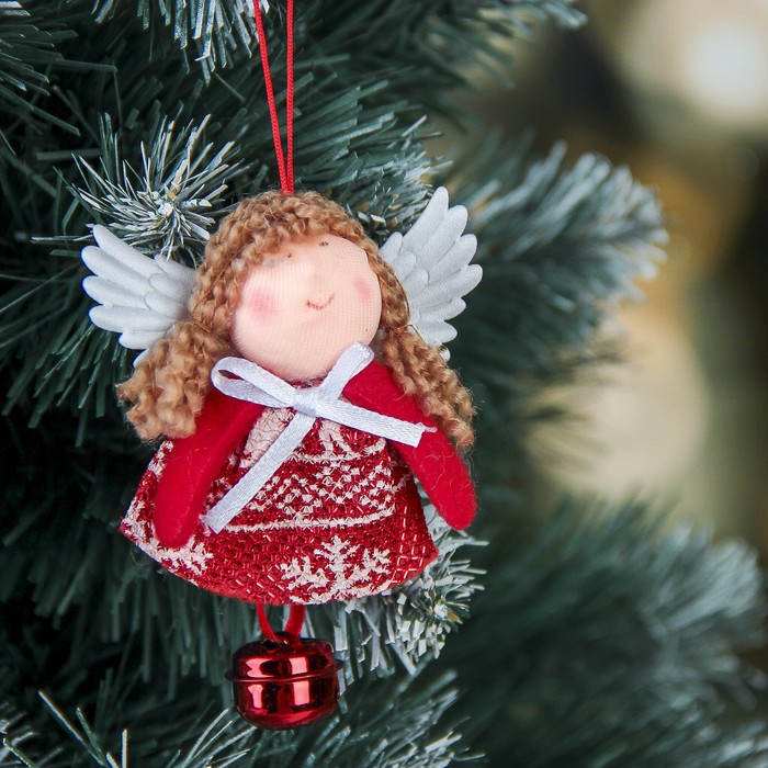 Мягкая девочка платьице с олешками 8 см бубенчик