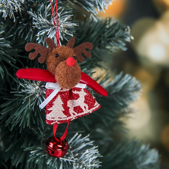 Мягкая олень платьице 9 см бубенчик