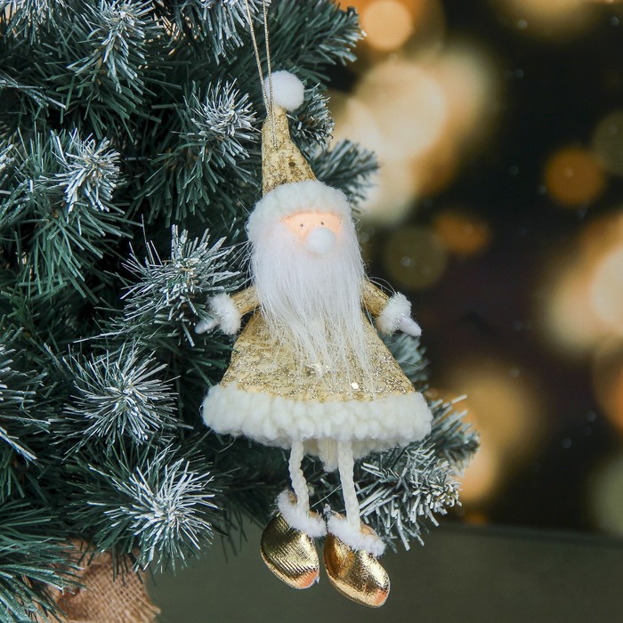 Мягкая дед мороз золотишко 17 см