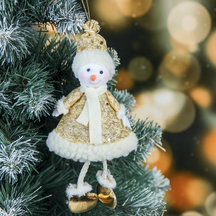 Мягкая снеговик золотишко 15 см