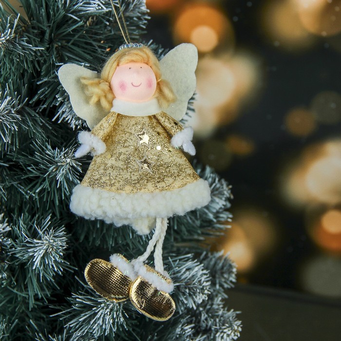 Мягкая девочка золотишко 12 см