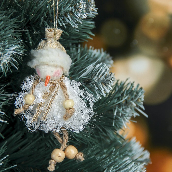 Мягкая снеговик кудряшка бусинка 13 см