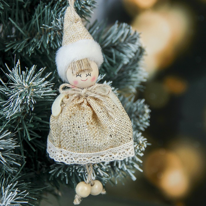 Мягкая девочка бежевенькая 14 см