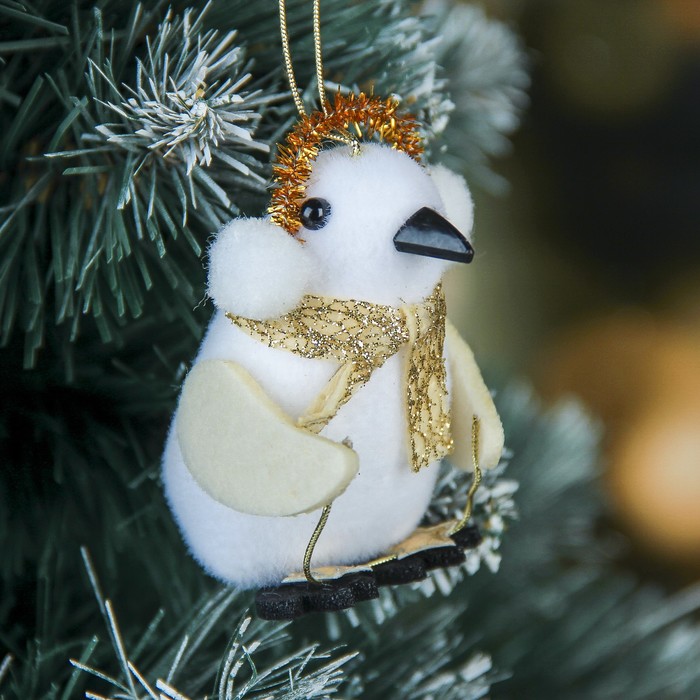 Мягкая пингвинчик 7 см в наушниках