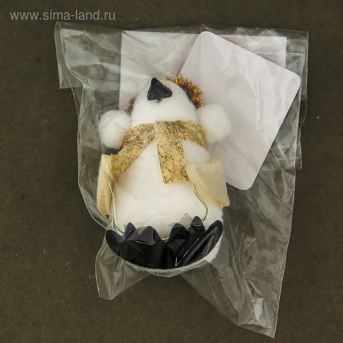 

Мягкая подвеска "Пингвин в наушниках" 7 см в белый