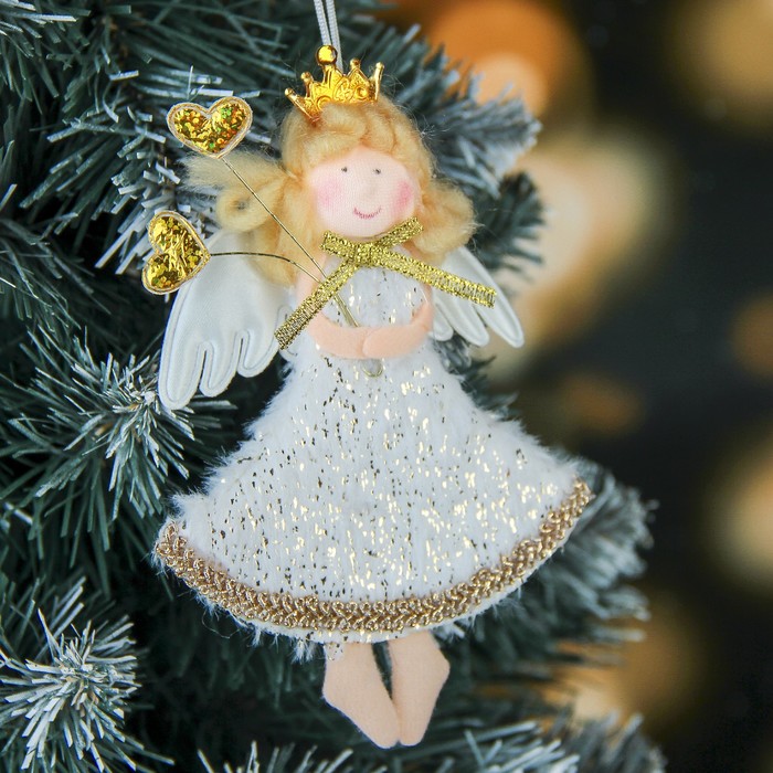 Мягка девочка люрекс 12 см сердечко