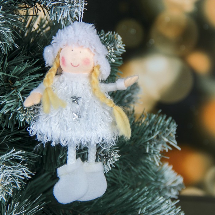 Мягкая девочка с косичками 13 см