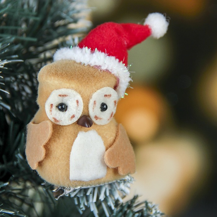 Мягкая зажим совушка 6 см в колпаке