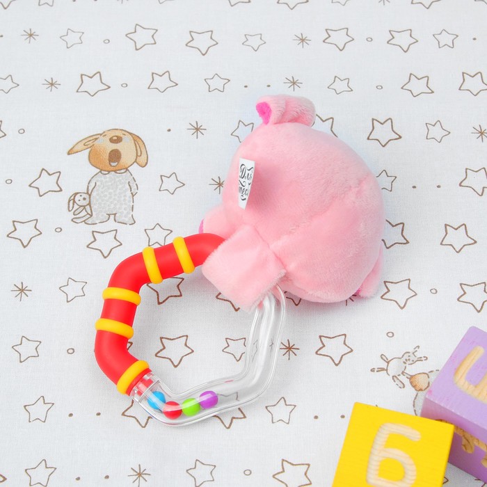 Мягкая игрушка-погремушка "Хрюша румяные щёчки"